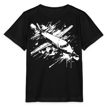 Flugzeug Streetart - Stanley/Stella Kinder T-Shirt MINI CREATOR  - Schwarz - Vorne - Mikhail (115cm)