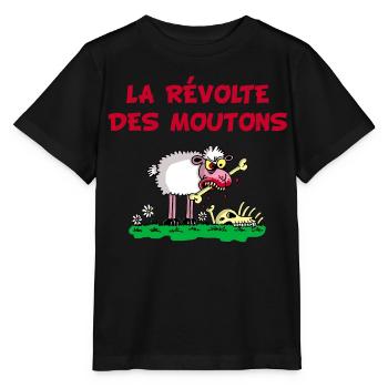 La révolte des moutons - T-shirt bio MINI CREATOR Stanley/Stella Enfant - noir - Devant - Mikhail (115cm)