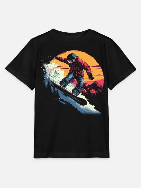 Oldschool Snowboarder - Stanley/Stella Kinder T-Shirt MINI CREATOR - Schwarz