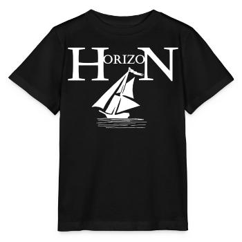 Weißes Boot und Horizont - Stanley/Stella Kinder T-Shirt MINI CREATOR  - Schwarz - Vorne - Mikhail (115cm)