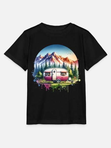 Camping Camper Wohnwagen - Stanley/Stella Kinder T-Shirt MINI CREATOR - Schwarz
