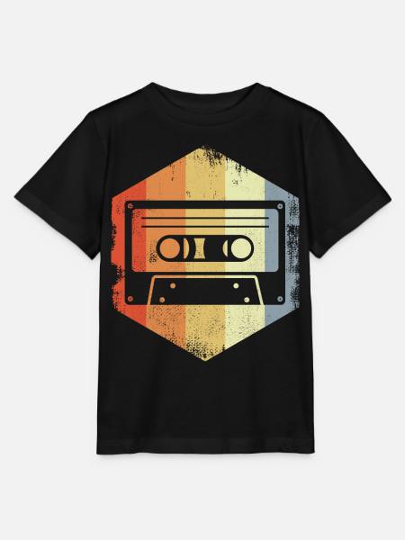 Retro 80er Kassette - Stanley/Stella Kinder T-Shirt MINI CREATOR - Schwarz