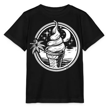 Dessin de crème glacée - T-shirt bio MINI CREATOR Stanley/Stella Enfant - noir - Devant - Mikhail (115cm)
