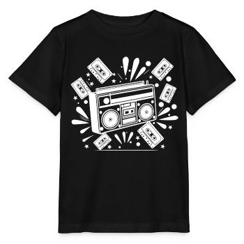 Boombox, music, nostalgia - Stanley/Stella MINI CREATOR Kids’ T-Shirt - black - Front - Mikhail (115cm)