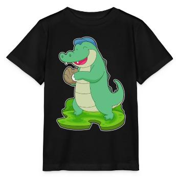 Gant de baseball en crocodile - T-shirt bio MINI CREATOR Stanley/Stella Enfant - noir - Devant - Mikhail (115cm)