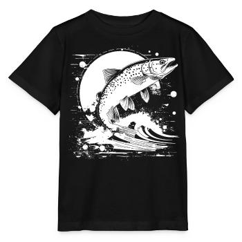 Fischerei Grafik - Stanley/Stella Kinder T-Shirt MINI CREATOR  - Schwarz - Vorne - Mikhail (115cm)