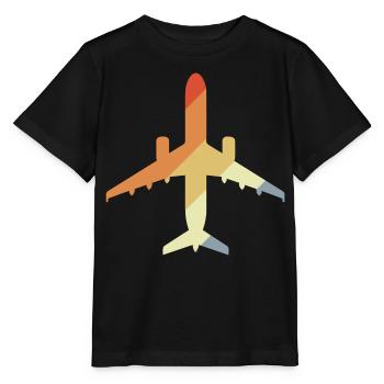 Avion rétro - T-shirt bio MINI CREATOR Stanley/Stella Enfant - noir - Devant - Mikhail (115cm)