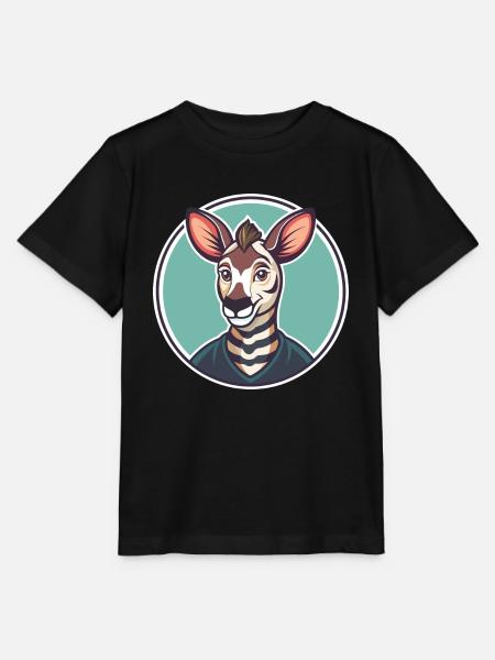 Okapi Kawaii Cartoon Figur Tier Haustier Gesicht - Stanley/Stella Kinder T-Shirt MINI CREATOR - Schwarz