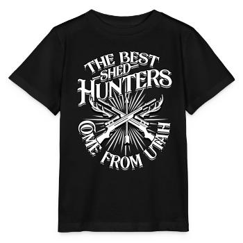 Geweih Geweihjagd Abwurfstangen - Stanley/Stella Kinder T-Shirt MINI CREATOR  - Schwarz - Vorne - Mikhail (115cm)