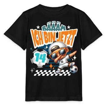 Fußball 14. Geburtstag Bääm Ich Bin Jetzt 14 - Stanley/Stella Kinder T-Shirt MINI CREATOR  - Schwarz - Vorne - Mikhail (115cm)
