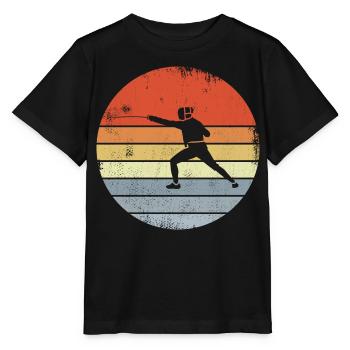 Vintage Fencing Sketch - Stanley/Stella MINI CREATOR Kids’ T-Shirt - black - Front - Mikhail (115cm)