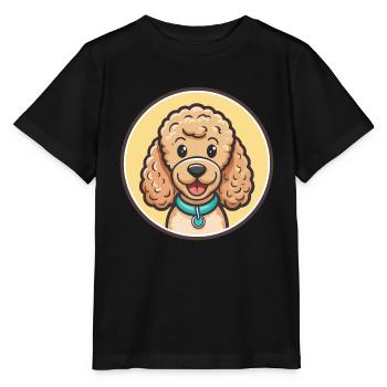 Corded Poodle Dog Breed Cartoon Kawaii Clipart Pet - Stanley/Stella MINI CREATOR Kids’ T-Shirt - black - Front - Mikhail (115cm)