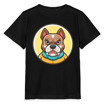 Chien de combat de Cordoba, dessin animé kawaii clipart - T-shirt bio MINI CREATOR Stanley/Stella Enfant - noir - Devant - Mikhail (115cm)