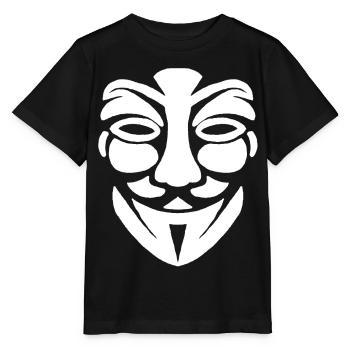 Anonymous face - Stanley/Stella MINI CREATOR Kids’ T-Shirt - black - Front - Mikhail (115cm)