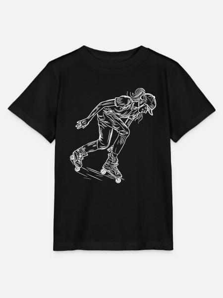 Rollschuh Mädchen Skizze - Stanley/Stella Kinder T-Shirt MINI CREATOR - Schwarz