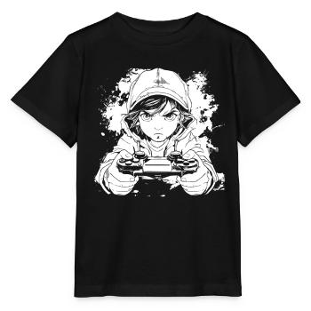 Gamer Anime Style - T-shirt bio MINI CREATOR Stanley/Stella Enfant - noir - Devant - Mikhail (115cm)