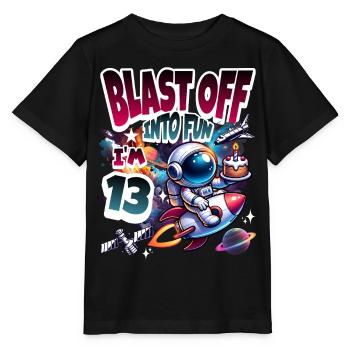 Astronaute 13e anniversaire Espace - T-shirt bio MINI CREATOR Stanley/Stella Enfant - noir - Devant - Mikhail (115cm)