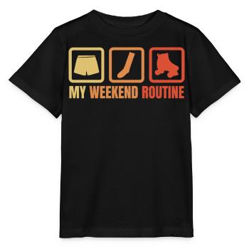 Weekend with roller skates - Stanley/Stella MINI CREATOR Kids’ T-Shirt - black - Front - Mikhail (115cm)