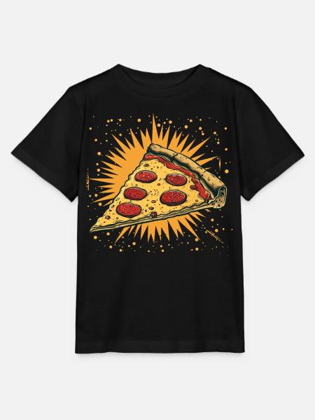 Pizzastück Grafik - Stanley/Stella Kinder T-Shirt MINI CREATOR - Schwarz