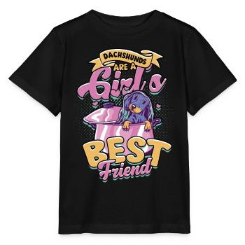 Dachshund wire-haired dachshund - Stanley/Stella MINI CREATOR Kids’ T-Shirt - black - Front - Mikhail (115cm)