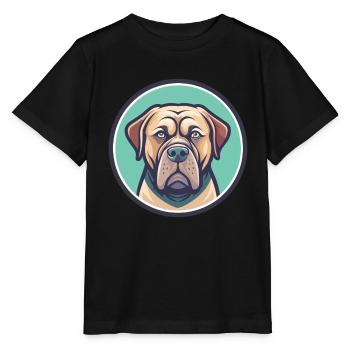 Alano Español Hund Rasse Cartoon Kawaii Clipart Haustier - Stanley/Stella Kinder T-Shirt MINI CREATOR  - Schwarz - Vorne - Mikhail (115cm)