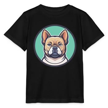 Briquet de Provence Chien Race Dessin Animé Drôle Kawaii - T-shirt bio MINI CREATOR Stanley/Stella Enfant - noir - Devant - Mikhail (115cm)
