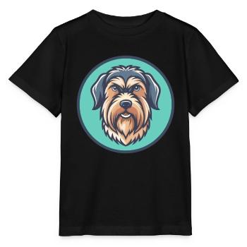 Briquet Griffon Vendéen Chien Race Dessin Animé Kawaii - T-shirt bio MINI CREATOR Stanley/Stella Enfant - noir - Devant - Mikhail (115cm)