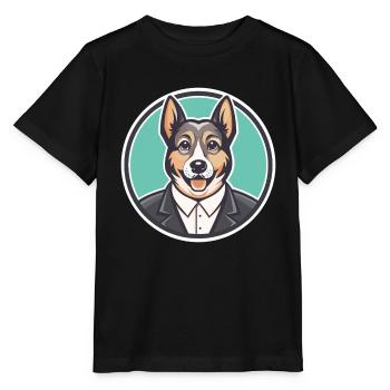 Castro Laboreiro Chien Race Dessin animé Kawaii Clipart - T-shirt bio MINI CREATOR Stanley/Stella Enfant - noir - Devant - Mikhail (115cm)