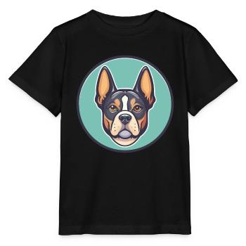 Braque Saint Germain Chien Race Dessin Animé Kawaii Pet - T-shirt bio MINI CREATOR Stanley/Stella Enfant - noir - Devant - Mikhail (115cm)