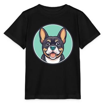 Cao De Castro Laboreiro Race Chien Dessin Animé Kawaii - T-shirt bio MINI CREATOR Stanley/Stella Enfant - noir - Devant - Mikhail (115cm)
