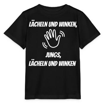 Lächeln und Winken – Jungs - Stanley/Stella Kinder T-Shirt MINI CREATOR  - Schwarz - Vorne - Mikhail (115cm)