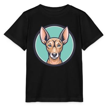 Cirneco Dell Etna Hunderasse Cartoon Kawaii Clipart - Stanley/Stella Kinder T-Shirt MINI CREATOR  - Schwarz - Vorne - Mikhail (115cm)