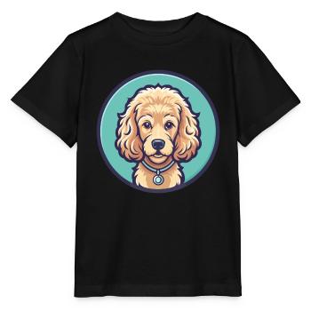Corded Poodle Dog Breed Cartoon Kawaii Clipart Pet - Stanley/Stella MINI CREATOR Kids’ T-Shirt - black - Front - Mikhail (115cm)