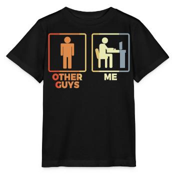 Figurine allumette programmeur - T-shirt bio MINI CREATOR Stanley/Stella Enfant - noir - Devant - Mikhail (115cm)