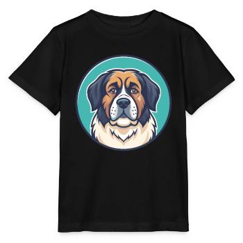 Moscow Watchdog Dog Breed Cartoon Kawaii Clipart - Stanley/Stella MINI CREATOR Kids’ T-Shirt - black - Front - Mikhail (115cm)