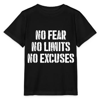 Pas de peur, pas de limites, pas d’excuses - T-shirt bio MINI CREATOR Stanley/Stella Enfant - noir - Devant - Mikhail (115cm)