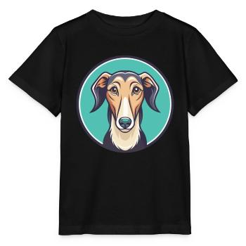 Old Croatian Sighthound Dog Breed Cartoon Kawaii - Stanley/Stella MINI CREATOR Kids’ T-Shirt - black - Front - Mikhail (115cm)