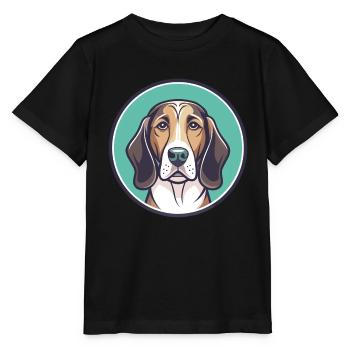 Norman Hound Chien Race Dessin animé Kawaii Clipart Animal de compagnie - T-shirt bio MINI CREATOR Stanley/Stella Enfant - noir - Devant - Mikhail (115cm)