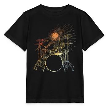 Batteur Look Vintage - T-shirt bio MINI CREATOR Stanley/Stella Enfant - noir - Devant - Mikhail (115cm)