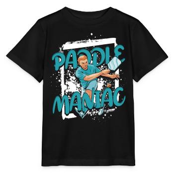 Pickleball Paddle Maniac - T-shirt bio MINI CREATOR Stanley/Stella Enfant - noir - Devant - Mikhail (115cm)