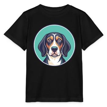 Serbische dreifarbige Hunderasse Karikatur Kawaii - Stanley/Stella Kinder T-Shirt MINI CREATOR  - Schwarz - Vorne - Mikhail (115cm)