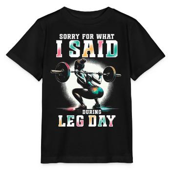 Journée des jambes Entraînement des jambes Entraînement des jambes Bodybuilder - T-shirt bio MINI CREATOR Stanley/Stella Enfant - noir - Devant - Mikhail (115cm)