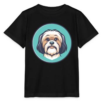 Tibetische Kyi Apso Hunderasse Cartoon Kawaii Clipart - Stanley/Stella Kinder T-Shirt MINI CREATOR  - Schwarz - Vorne - Mikhail (115cm)