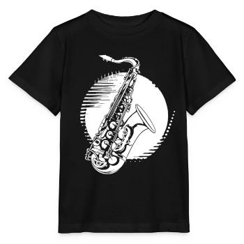 Saxophone Graphics - Stanley/Stella MINI CREATOR Kids’ T-Shirt - black - Front - Mikhail (115cm)