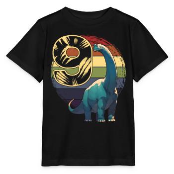 Brachiosaurus 9 Years 9th Birthday Gift - Stanley/Stella MINI CREATOR Kids’ T-Shirt - black - Front - Mikhail (115cm)
