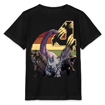Coole Dinosaurier 4. Geburtstag Geschenk 4 Jahre - Stanley/Stella Kinder T-Shirt MINI CREATOR  - Schwarz - Vorne - Mikhail (115cm)