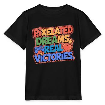 PIXELIGE TRÄUME, ECHTE SIEGE, SPIELE - Stanley/Stella Kinder T-Shirt MINI CREATOR  - Schwarz - Vorne - Mikhail (115cm)