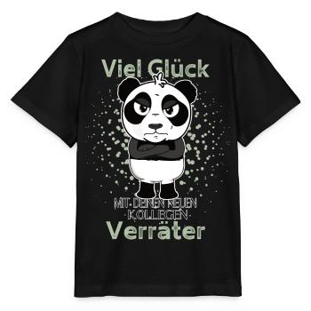 Bonne chance avec les nouveaux collègues Veräter Panda - T-shirt bio MINI CREATOR Stanley/Stella Enfant - noir - Devant - Mikhail (115cm)