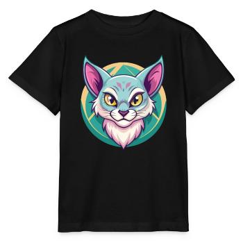 Brume australienne Chat Race Dessin animé Kawaii Animal - T-shirt bio MINI CREATOR Stanley/Stella Enfant - noir - Devant - Mikhail (115cm)