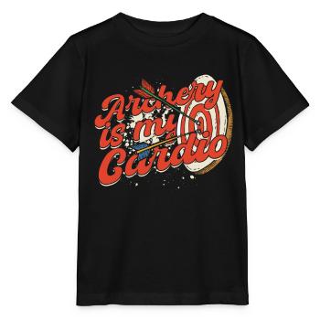 Tir à l’arc Archer Le tir à l’arc, c’est mon cardio - T-shirt bio MINI CREATOR Stanley/Stella Enfant - noir - Devant - Mikhail (115cm)